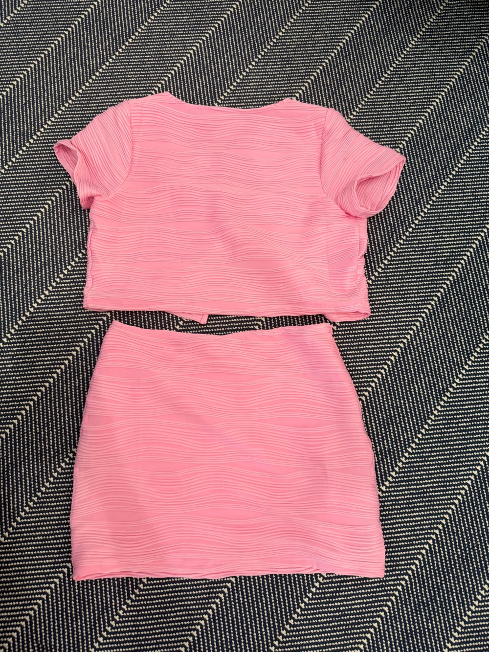 Superdown Pink Ribbed Mini Skirt Set - Picture 3 of 3